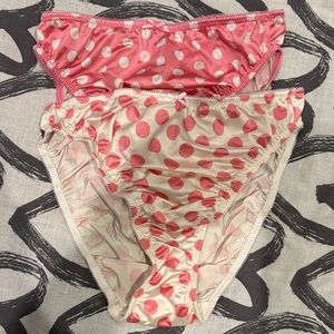 Women's Polka Dot Panties Set - Pink and Cream